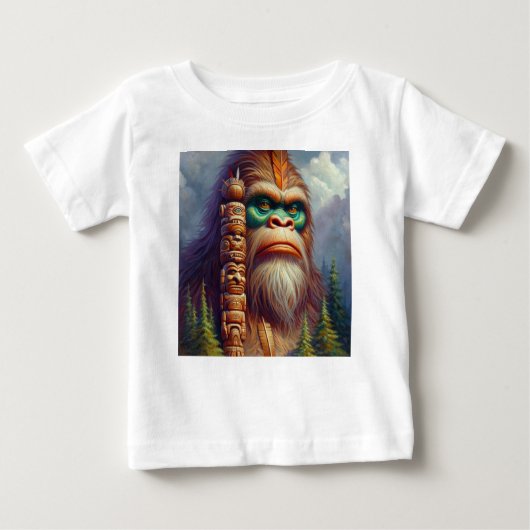 T-shirt Pour Bébé Totem amérindien de Bigfoot (Devant)