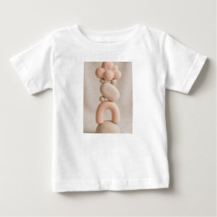 T-shirt Pour Bébé Totem Vertical Abstrait en Argile Minimaliste Douc