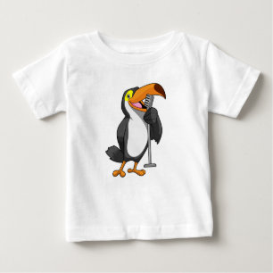 T-shirt Pour Bébé Toucan at Music with Microphone
