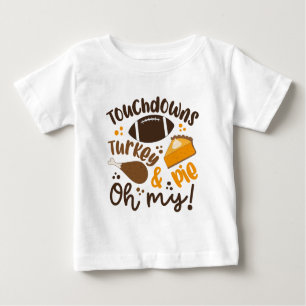 T-shirt Pour Bébé Touchdowns Turquie & tarte   Oh, mon