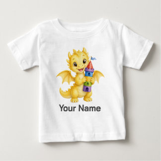 T-shirt Pour Bébé Tour Dragon Château Nom Personnalisé Bébé