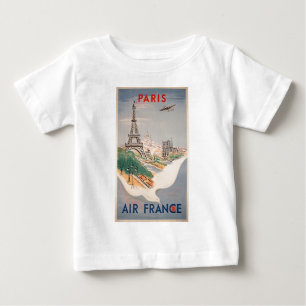 T-shirt Pour Bébé Tour Eiffel vintage Paris Publicité pour les voyag