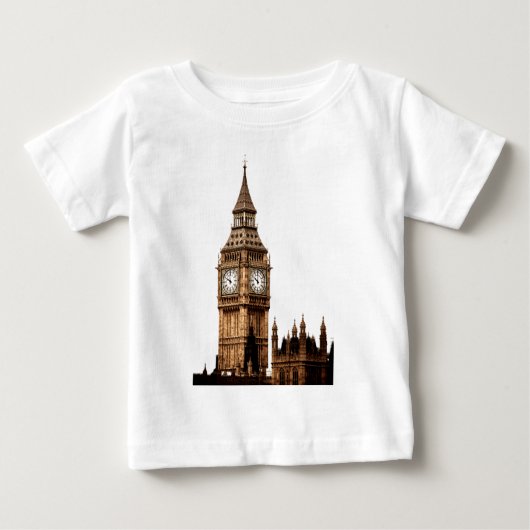 T-shirt Pour Bébé Tour Sepia Big Ben (Devant)