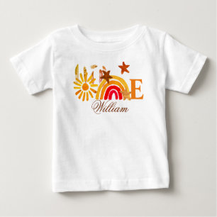 T-shirt Pour Bébé Tournesol 1er Anniversaire Aquarelle Jaune Soleil