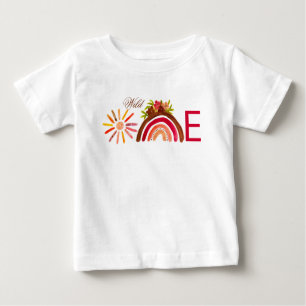 T-shirt Pour Bébé Tournesol 1er Anniversaire Aquarelle Jaune Sun Gir