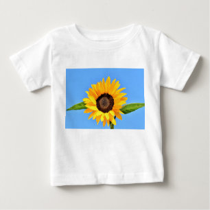T-shirt Pour Bébé Tournesol jaune contre soleil sur ciel bleu - été