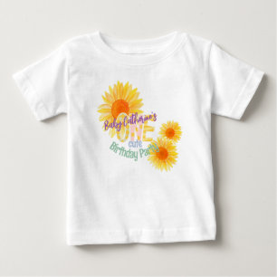 T-shirt Pour Bébé Tournesol mignon Premier anniversaire