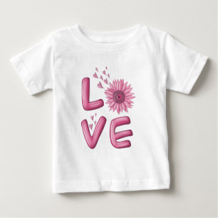 T-shirt pour bébé Tournesol Rose