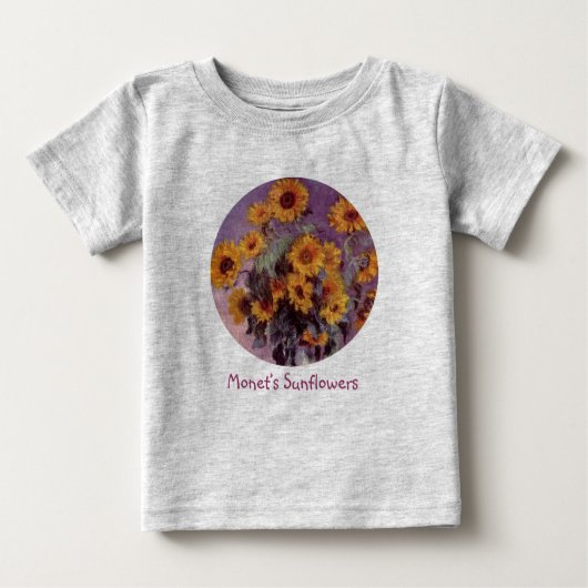 T-shirt Pour Bébé Tournesols par Claude Monet (Devant)