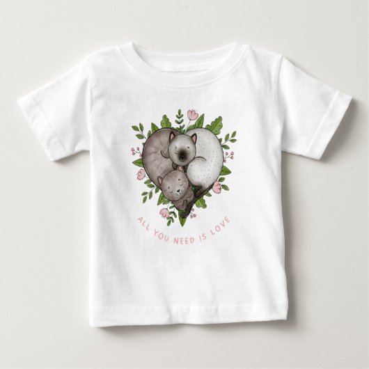 T-shirt Pour Bébé Tout ce dont tu as besoin, c'est d'amour (Devant)