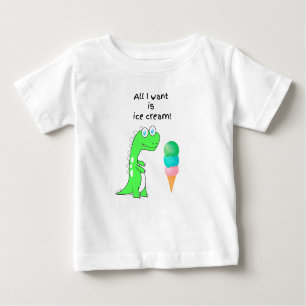 T-shirt Pour Bébé Tout ce que je veux, c'est de la crème glacée !