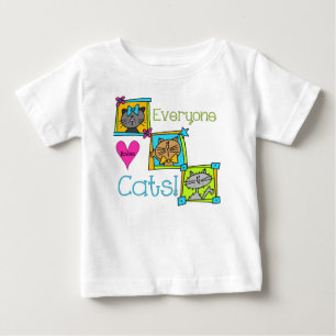 T-shirt Pour Bébé Tout le monde aime les chats