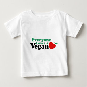 T-shirt Pour Bébé Tout le monde aime un Vegan