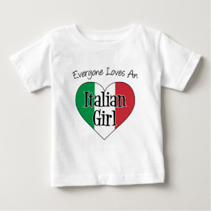 T-shirt Pour Bébé Tout Le Monde Aime Une Fille Italienne