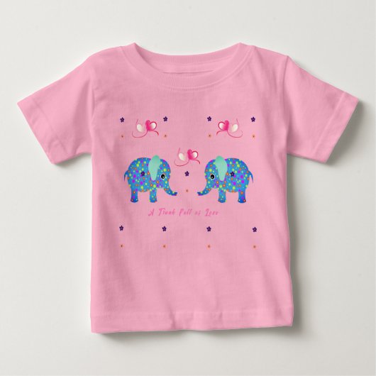 T-shirt Pour Bébé Tout-Petit Éléphant Mignon (Devant)