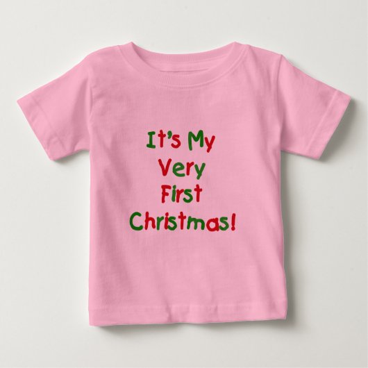 T-shirt Pour Bébé Tout premier Noël (Devant)