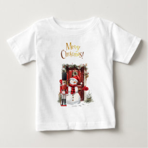 T-shirt Pour Bébé Toy British Soldier Bearskin casquette et Snowman