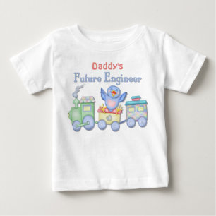 T-shirt Pour Bébé Toy Train Bluebird Future Engineer Baby - Daddy's
