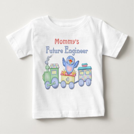 T-shirt Pour Bébé Toy Train Bluebird Future Engineer Baby - Maman's (Devant)