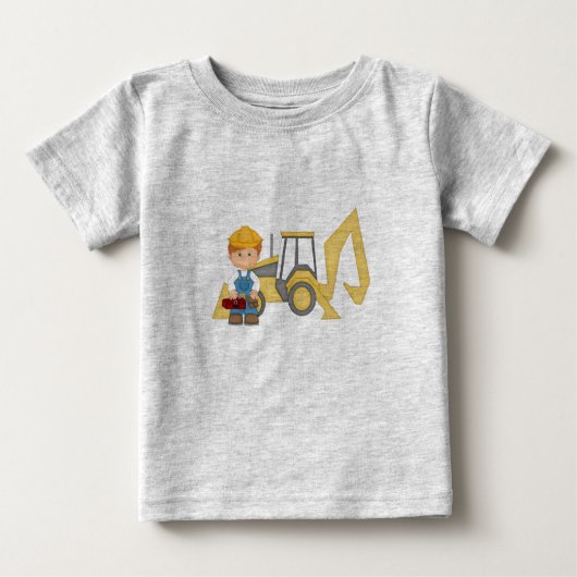 T-shirt Pour Bébé Tracteur Backhoe (Devant)