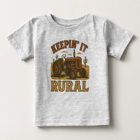 T-shirt Pour Bébé Tracteur rural (Devant)