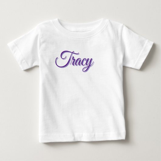 T-shirt Pour Bébé Tracy Fille Nom En Violet, (Devant)