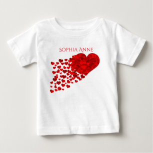 T-shirt Pour Bébé Trail of Confetti Hearts Personalized