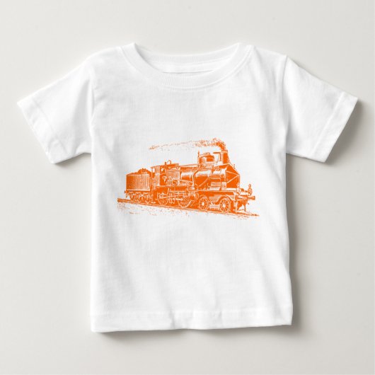 T-shirt Pour Bébé Train 03 - Orange (Devant)