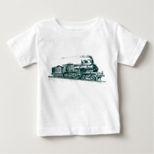 T-shirt Pour Bébé Train 03 - Vert foncé