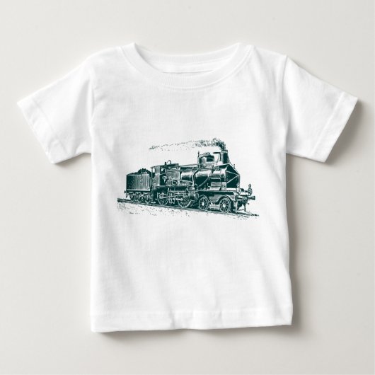 T-shirt Pour Bébé Train 03 - Vert foncé (Devant)