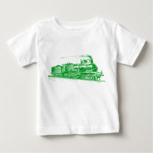 T-shirt Pour Bébé Train 03 - Vert herbe