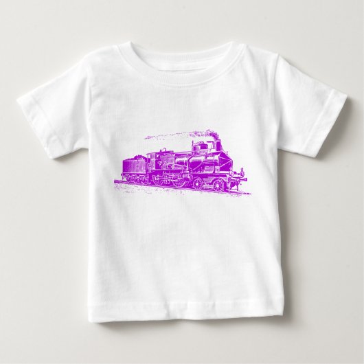 T-shirt Pour Bébé Train 03 - Violet (Devant)
