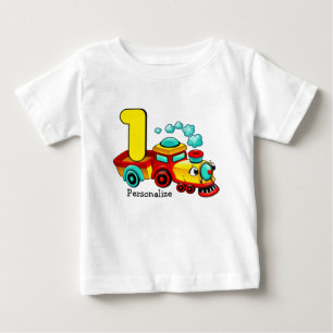 T-shirt Pour Bébé Train 1er anniversaire personnalisé