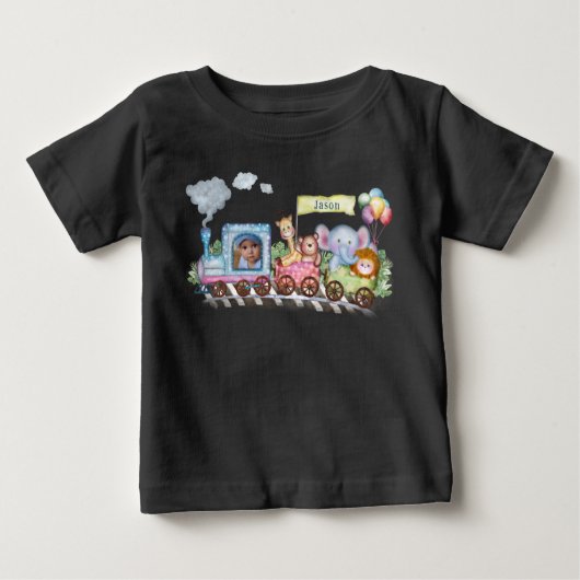 T-shirt Pour Bébé Train aquarelle mignon (Devant)