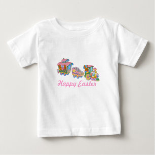 T-shirt Pour Bébé Train de Pâques, Joyeuses Pâques