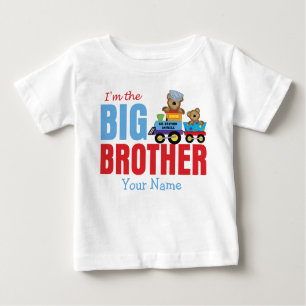 T-shirt Pour Bébé Train d'ours de frère personnalisé