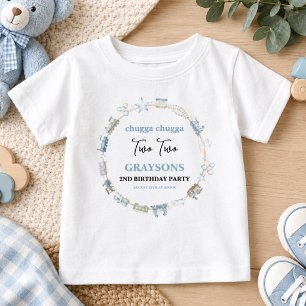 T-shirt Pour Bébé Train Vintage 2e Anniversaire – Fête Choo Choo