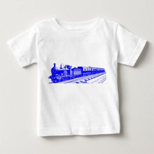T-shirt Pour Bébé Train vintage - Bleu (Devant)