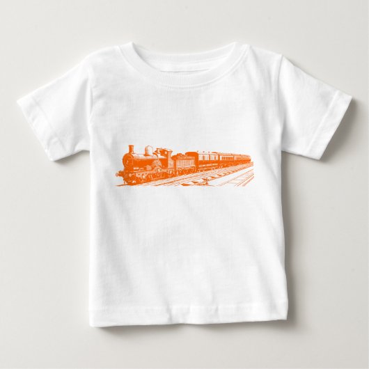 T-shirt Pour Bébé Train vintage - Orange (Devant)