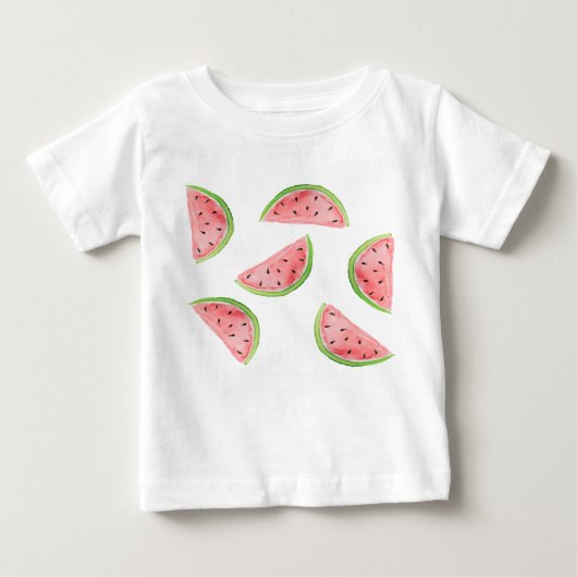 T-shirt Pour Bébé tranches de pastèque aquarelle (Devant)