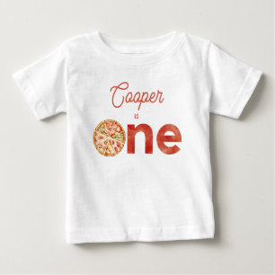T-shirt Pour Bébé Tranches de pizza rouge vintage pour un premier an