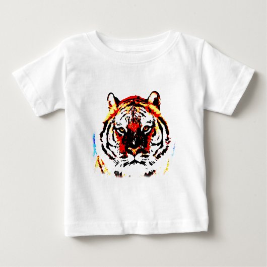 T-shirt Pour Bébé Travail d'art de Tigre Sauvage (Devant)