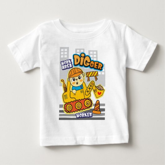 T-shirt Pour Bébé Travailleur de l'ours (Devant)