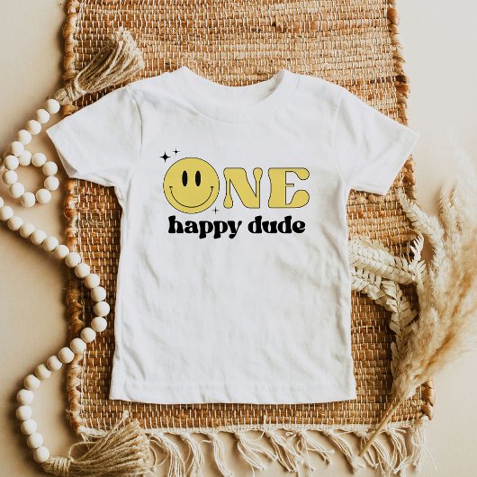 T-shirt Pour Bébé TRAVIS Un mec heureux visage sourire jaune 