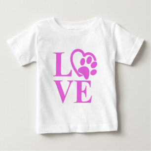 T-shirt Pour Bébé Très Mignon Amour Animal de Compagnie Cœur et Empr