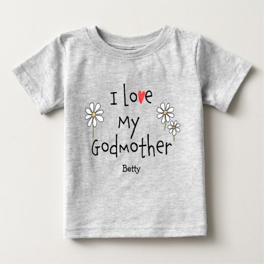T-shirt Pour Bébé Très tendance J'aime mon bébé godmère Tee (Devant)