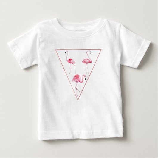 T-shirt Pour Bébé Triangle de flamant rose (Devant)