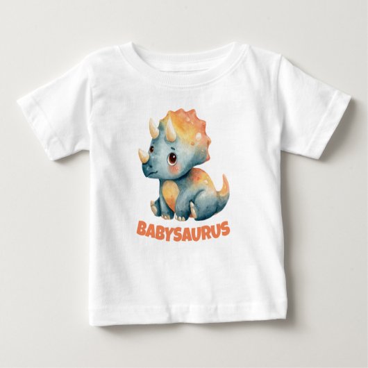 T-shirt Pour Bébé Tricératops Dino Babysaurus (Devant)