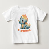 T-shirt Pour Bébé Triceratops Dino Babysaurus Aquarelle Mignon (Devant)