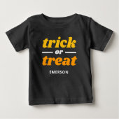 T-shirt Pour Bébé Trick ou traitement Halloween monogramme (Devant)